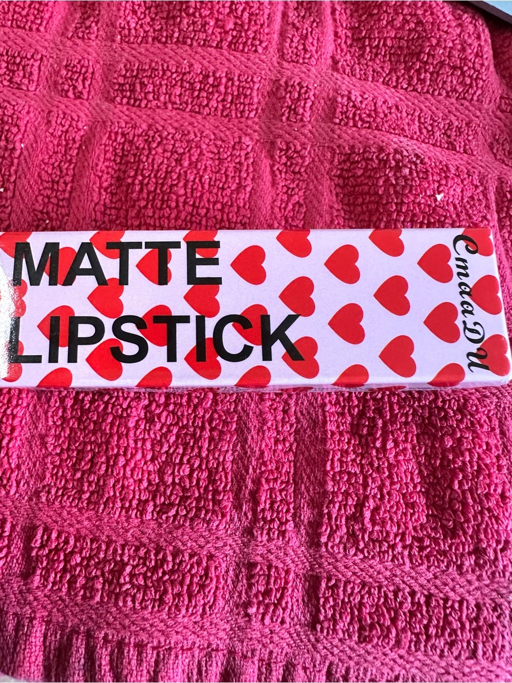 Matte Lipstick with Heart Packaging - Bright Red Hearts